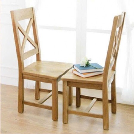 Ghế Lưng X : 100% Gỗ Sồi + Mặt Ghế Gỗ 